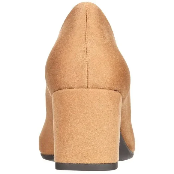NWT Easy Street Proper Womens Block Heel Pumps PROPER Sand Suede Brown 9.5M - Picture 3 of 11